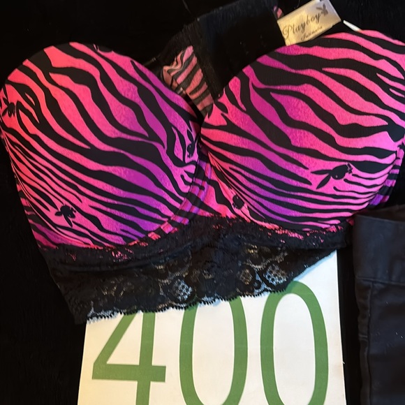 PLAYBOY BRA.  34C TIGER STRIPE W PICS OF PLAYBOY BUNNIES.  💕 - Picture 10 of 10